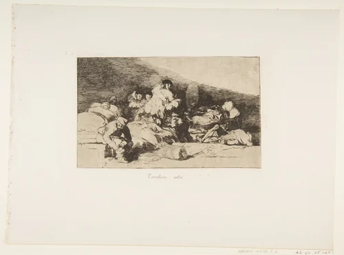 Plate 25 from "The Disasters of War" (Los Desastres de la Guerra): 'These too' (Tambien estos) by Goya, print, 1810