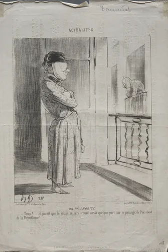 A Decemberist by Honoré Daumier, print, 1850