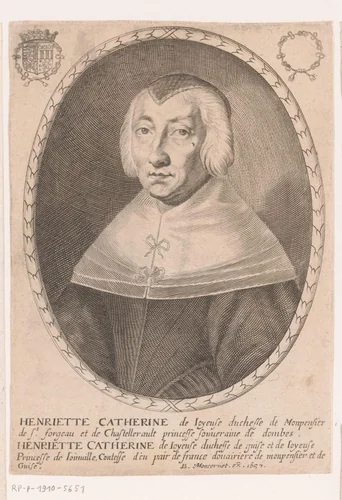 Portret van Henriette-Catherine de Joyeuse by anonymous, print, 1657
