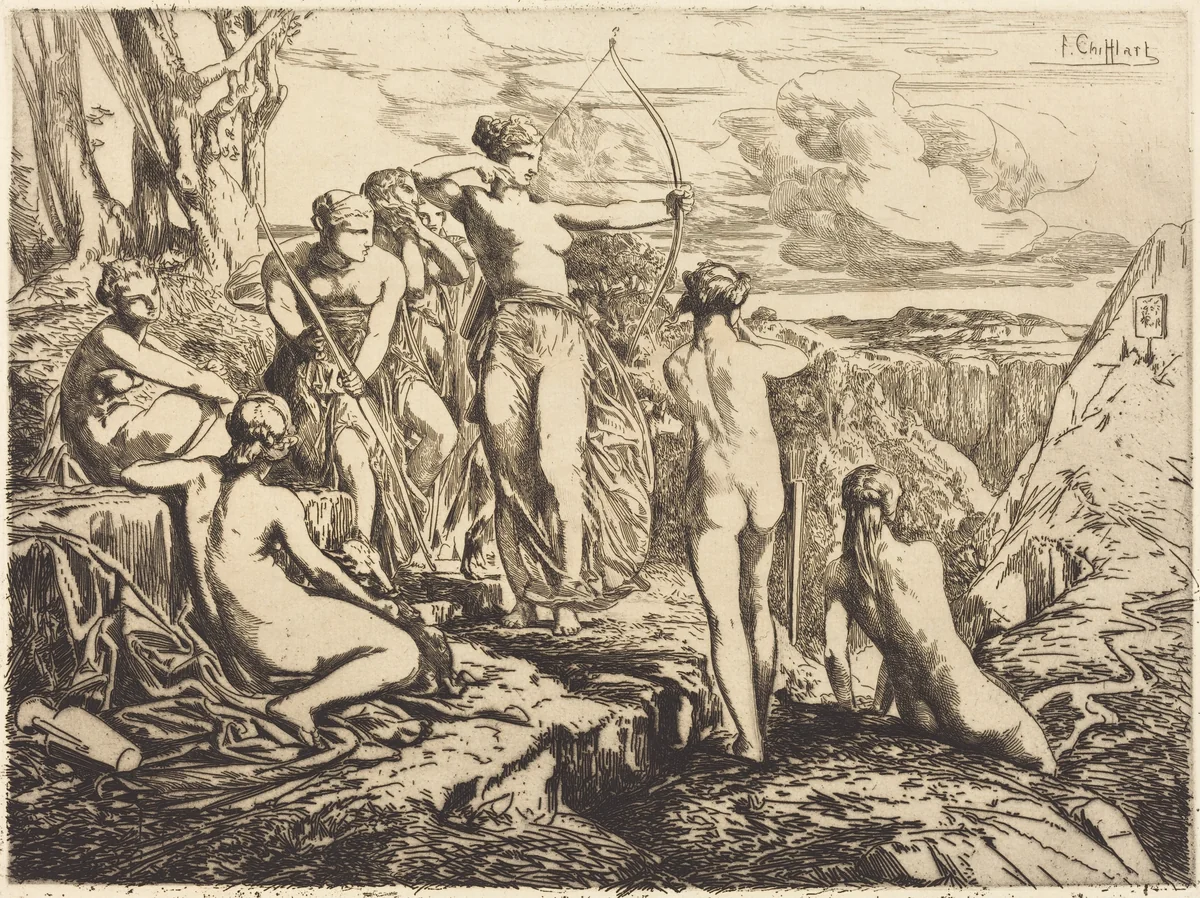 Diana and Her Nymphs by François-Nicolas Chifflart, portfolio, 1825-1901