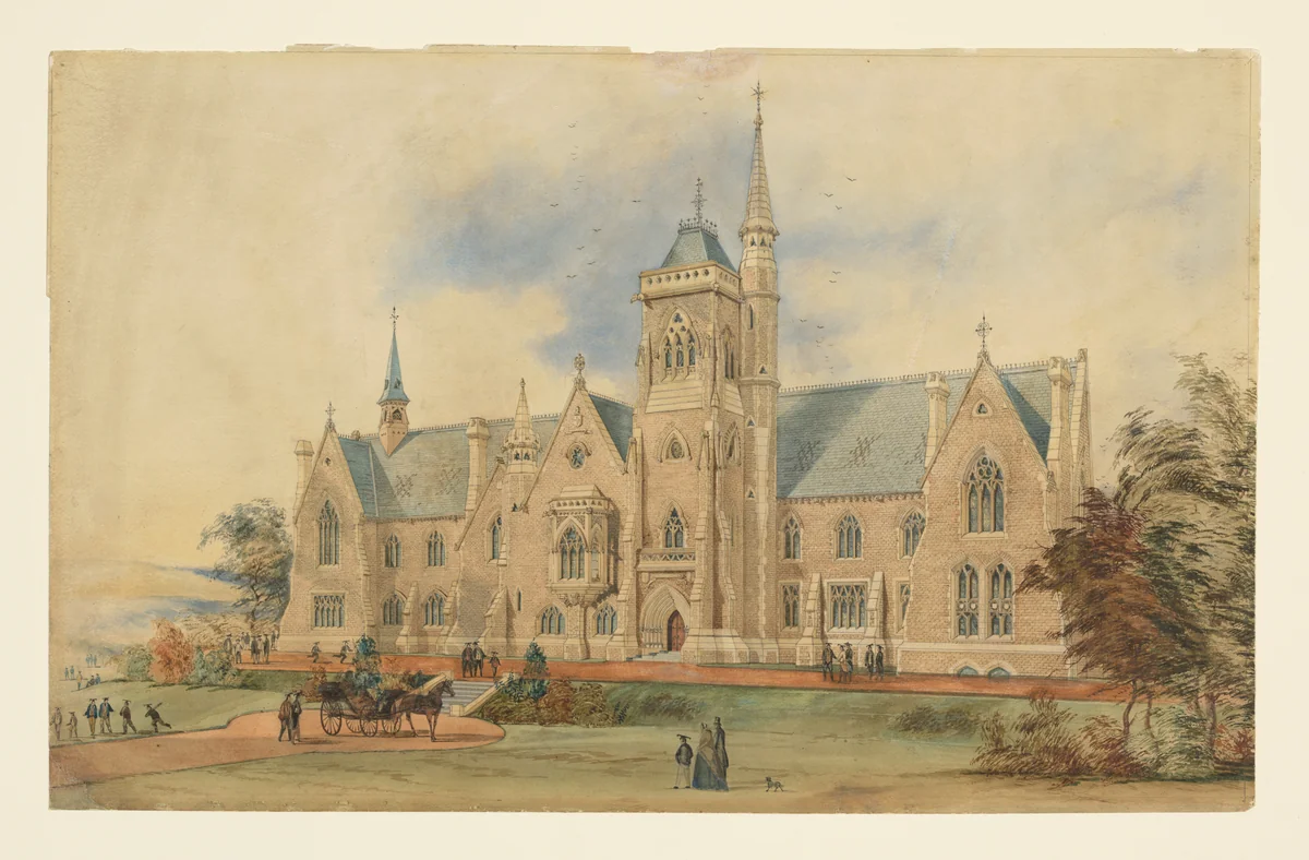 Perspective of the Royal School, Bath by James Wilson, drawing, 1852-1862