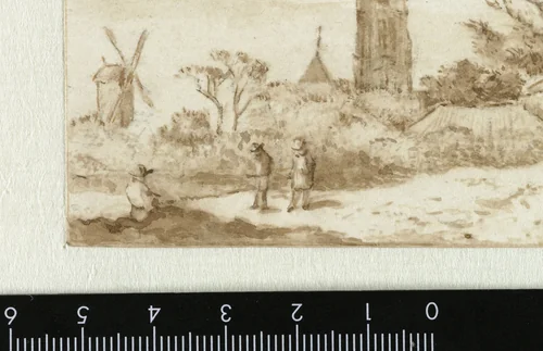 Dorpsgezicht by Allaert van Everdingen, drawing, 1631-1675