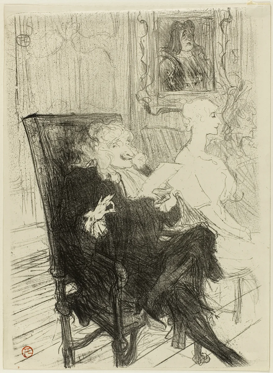 Truffier and Moreno, in Les Femmes Savantes by Henri de Toulouse-Lautrec, print, 1893