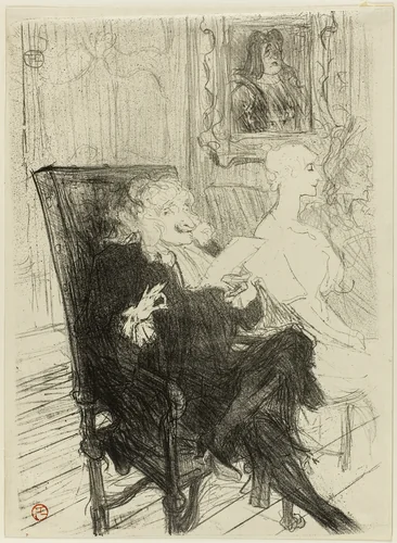 Truffier and Moreno, in Les Femmes Savantes by Henri de Toulouse-Lautrec, print, 1893