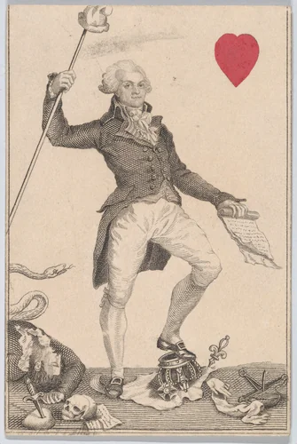 Knave (Robespierre from France), from "Court Game of Geography" by William and Henry Rock, print, 1838-1855