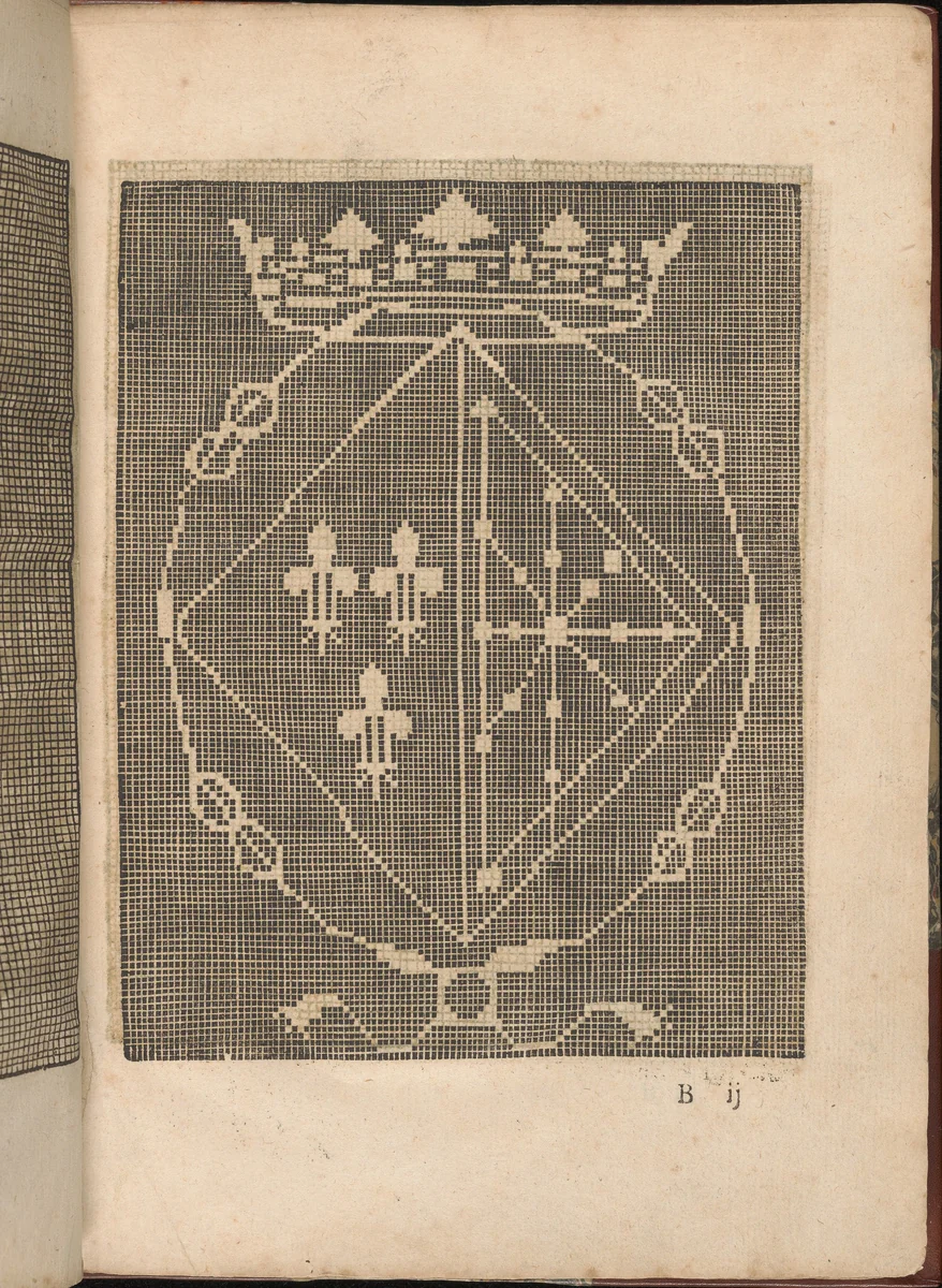 Les Secondes Oeuvres, et Subtiles Inventions De Lingerie du Seigneur Federic de Vinciolo Venitien, page 6 (recto) by Federico de Vinciolo, book, 1603
