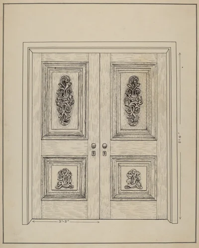 Carved Wooden Door by Ray Price, index of american design, 1936