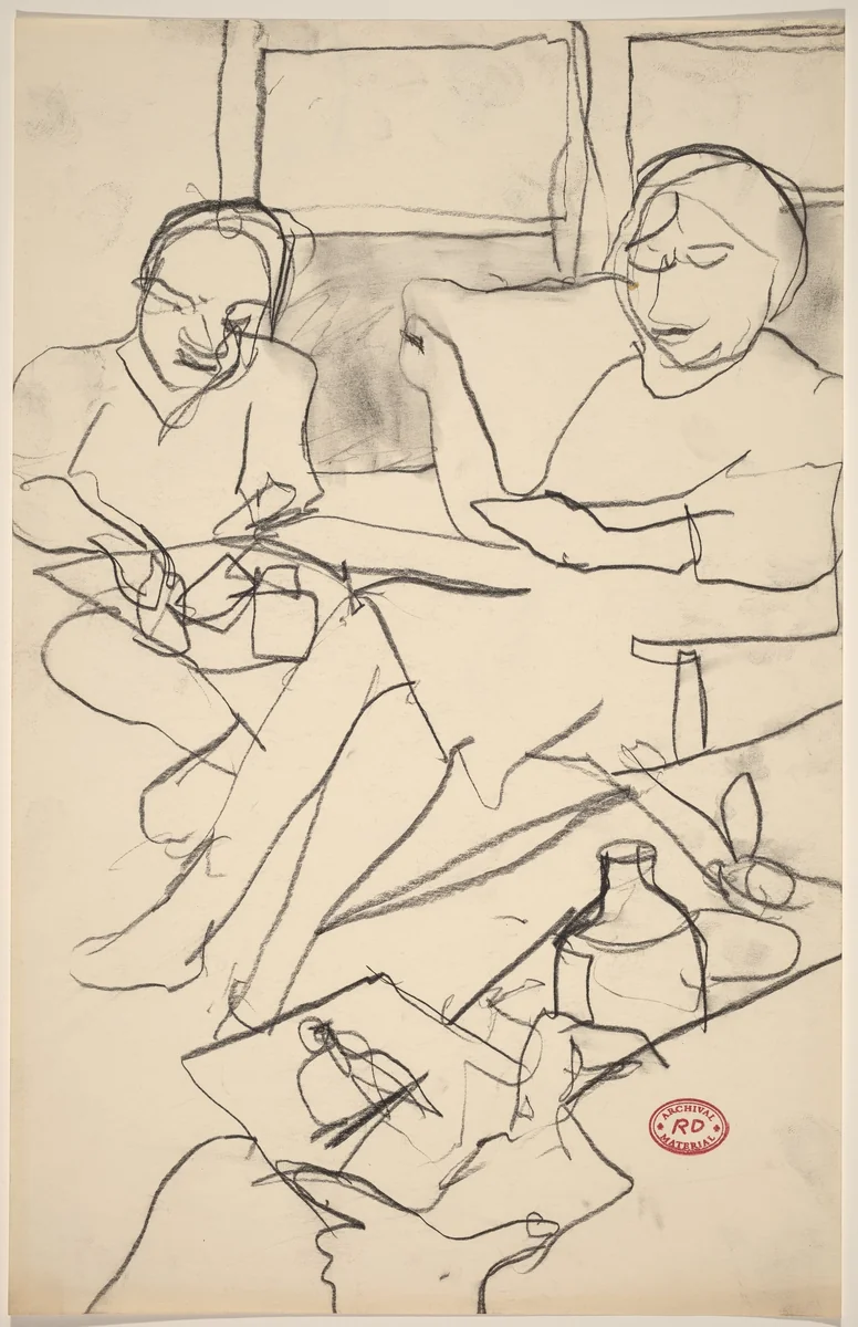 Untitled [seated figures] by Richard Diebenkorn, drawing, 1955-1967