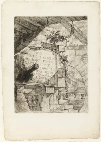 Title Page from Imaginary Prisons by Giovanni Battista Piranesi, print, 1750-1760