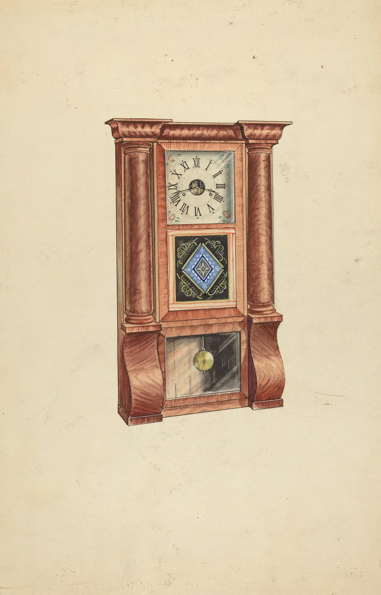 Clock by Lawrence Phillips, index of american design, 1953