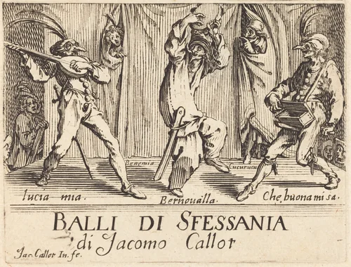 Frontispiece for "Balli di Sfessania" by Jacques Callot, print, 1622