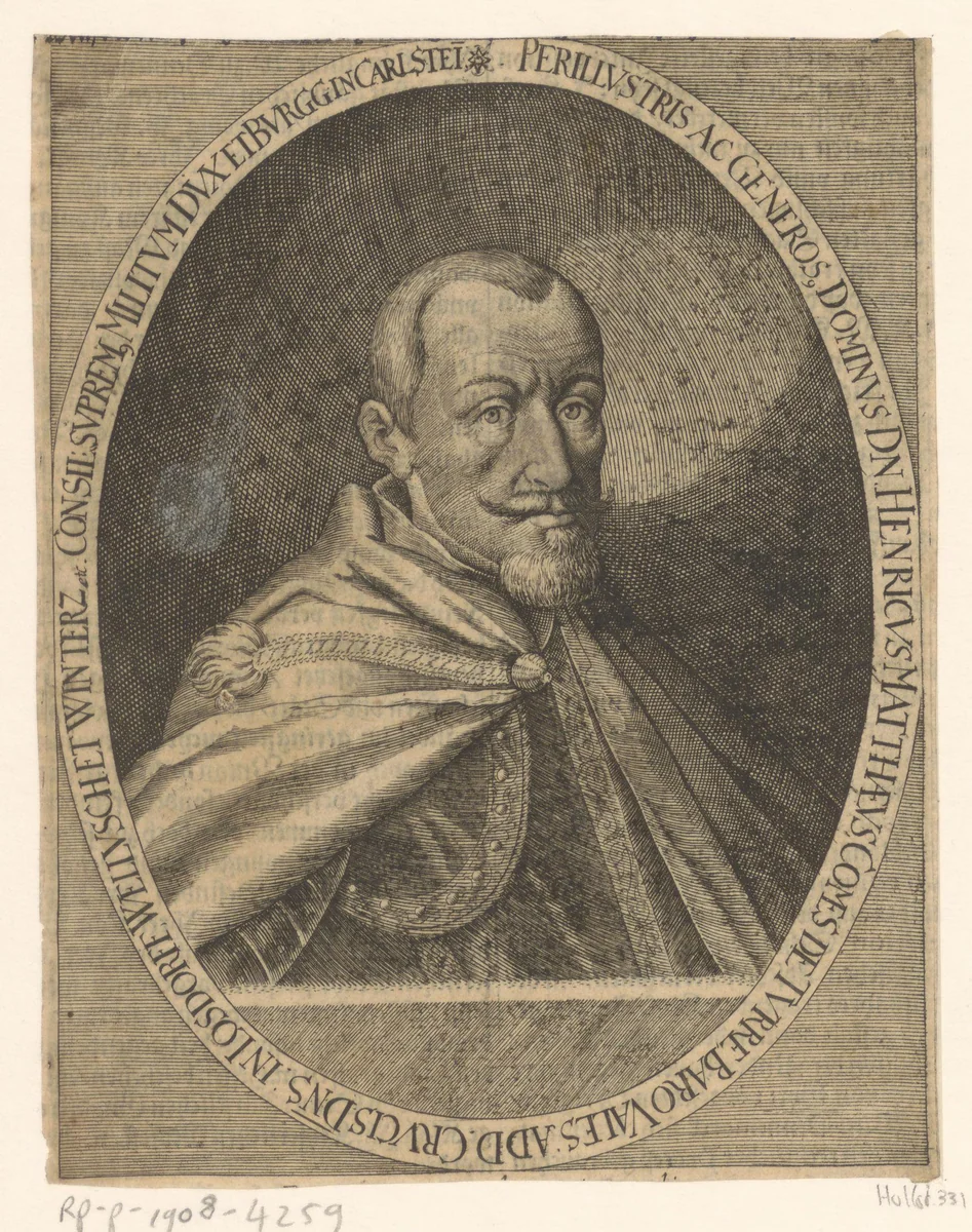 Portret van Heinrich Matthias von Thurn-Valsassina by Wolfgang Kilian, print, 1591-1641