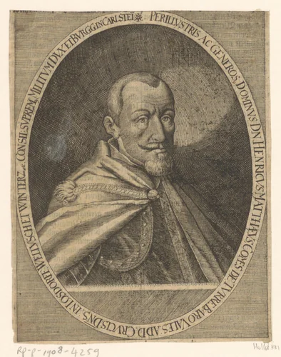 Portret van Heinrich Matthias von Thurn-Valsassina by Wolfgang Kilian, print, 1591-1641