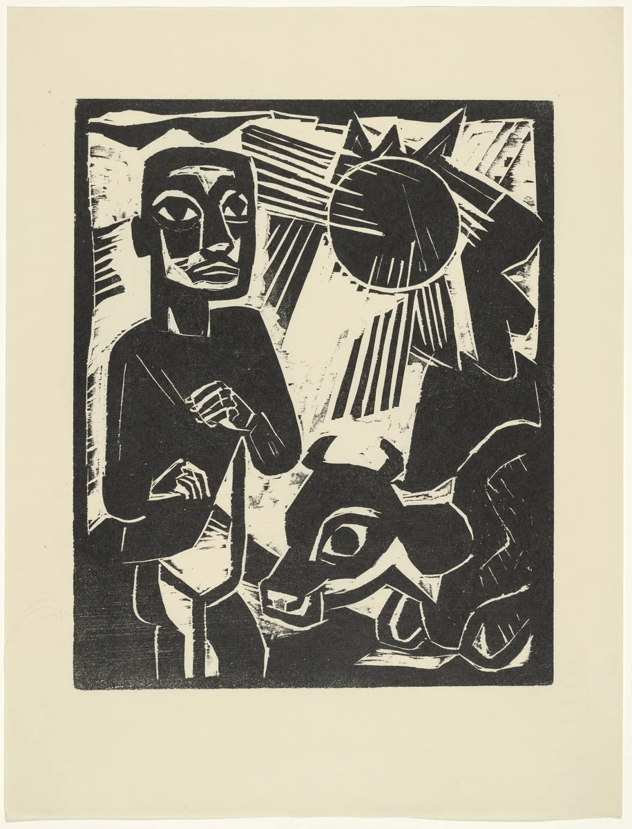 The Farmer (Der Bauer) from the periodical Kündung, vol. 1, no. 1 (January 1921) by Willi Titze, periodical, 1921