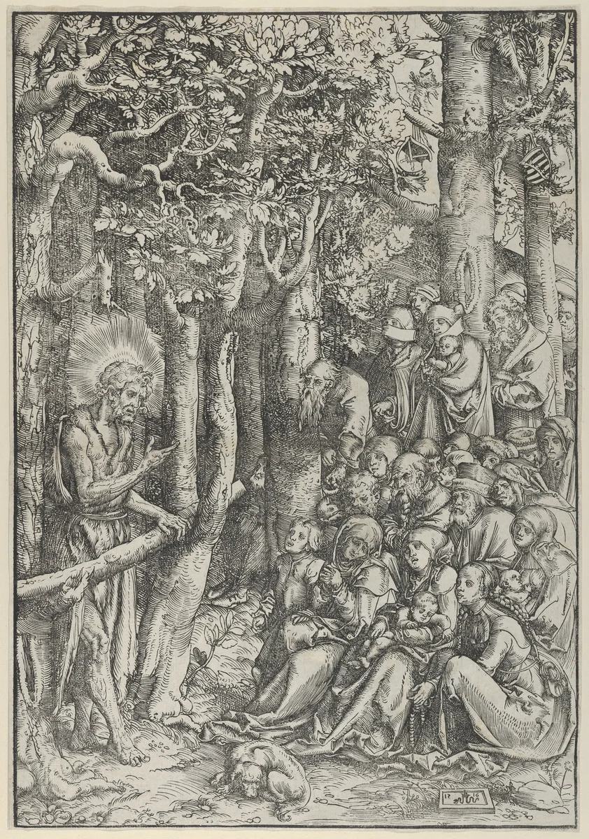 The Sermon of St. John the Baptist by Lucas Cranach, print, 1516