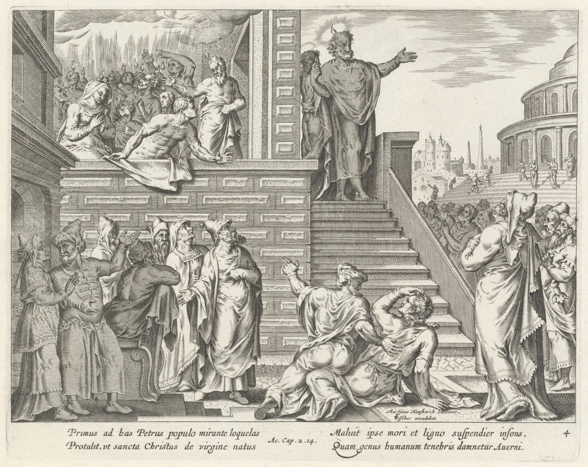 Saint Peter Speaks to the People about Christ by Philip Galle
Maerten van Heemskerck
Claes Jansz Visscher, print, 1537-1612