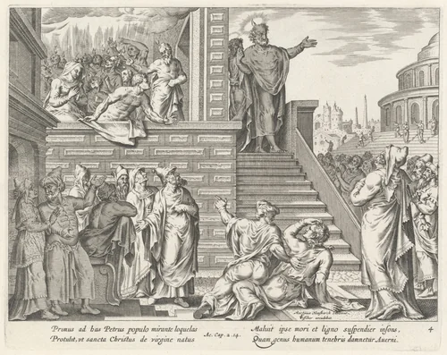 Saint Peter Speaks to the People about Christ by Philip Galle
Maerten van Heemskerck
Claes Jansz Visscher, print, 1537-1612