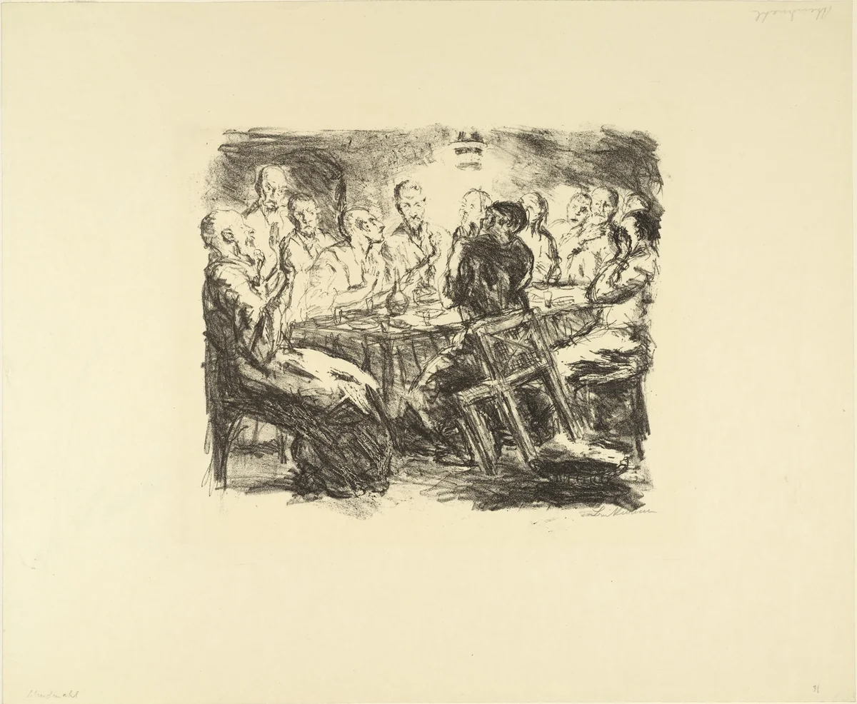 The Last Supper (Das Abendmahl) from Six Lithographs to the New Testament (Sechs Lithographien zum Neuen Testament) by Max Beckmann, print, 1911