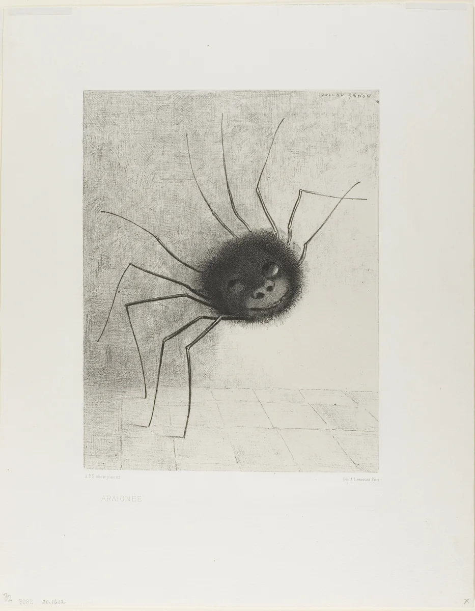 Spider by Odilon Redon, print, 1887
