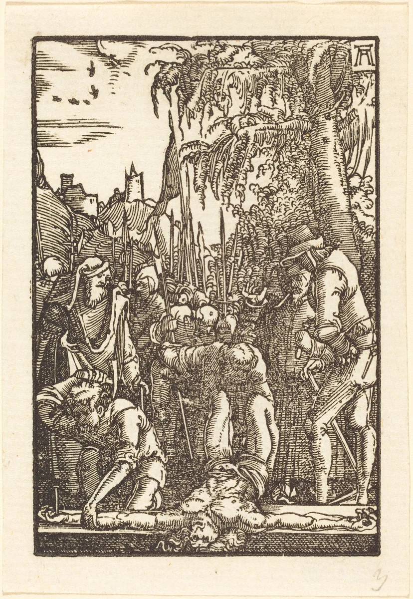 Christ Nailed to the Cross by Albrecht Altdorfer, print, 1513