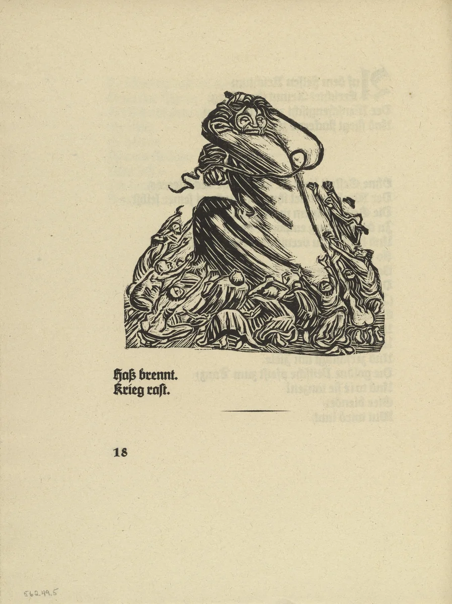 The Whip (Die Peitsche) (in-text plate, page 18) from Der Kopf (The Head) by Ernst Barlach, illustrated book, 1919