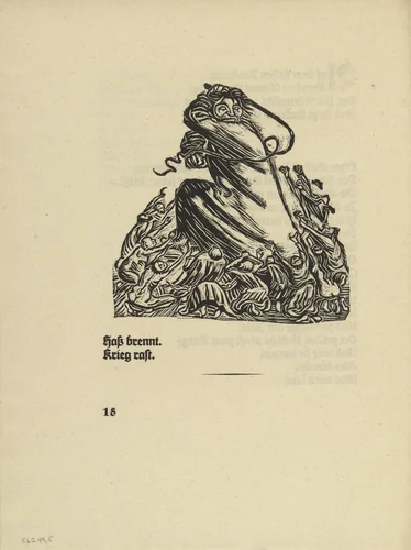 The Whip (Die Peitsche) (in-text plate, page 18) from Der Kopf (The Head) by Ernst Barlach, illustrated book, 1919