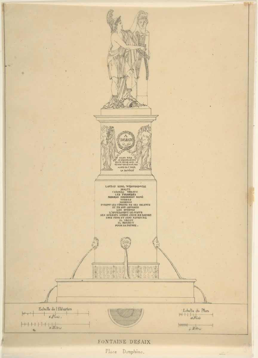 Fontaine Desaix by Charles Percier, drawing, 1764-1838