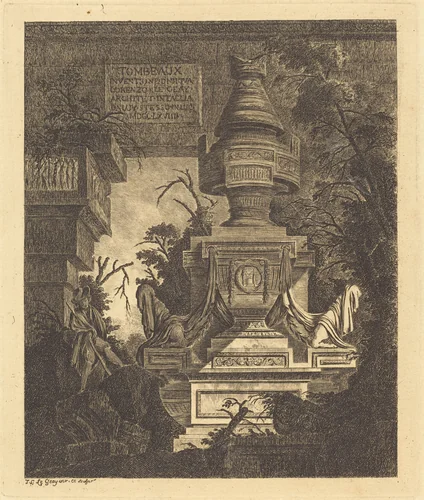 Frontispiece for "Views of Tombs" by Jean Laurent Legeay, print, 1768