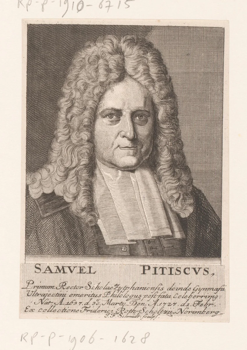 Portret van Samuel Pitiscus by Johann Friedrich Schmidt, print, 1727-1765