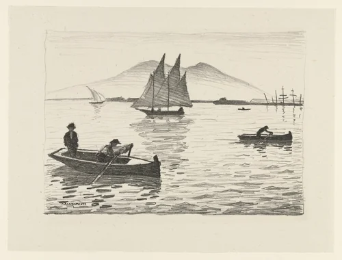 The Port of Naples (Le Port de Naples) from Essai dur l'histoire de la lithographie en France. Les Peintures lithographes de Manet à Matisse. Album de lithographies originales. by Albert Marquet, print, 1924