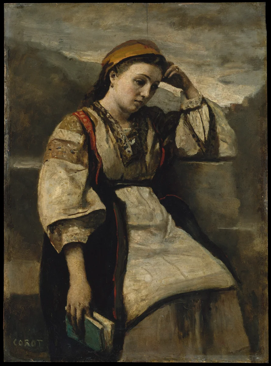 Reverie by Camille Corot, painting, 1855-1870