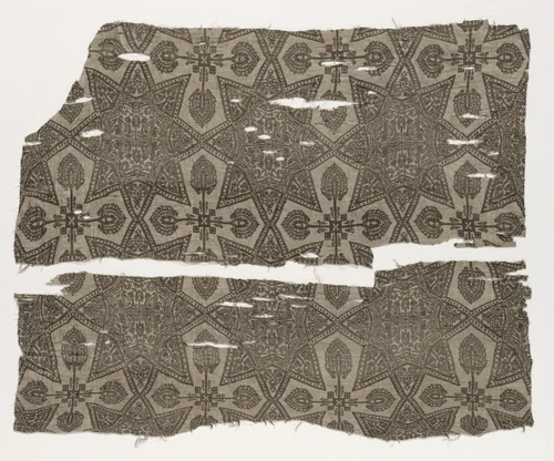 Fragments with Eight-Pointed Star (Two Pieces) by Unknown, textile, 1100-1966