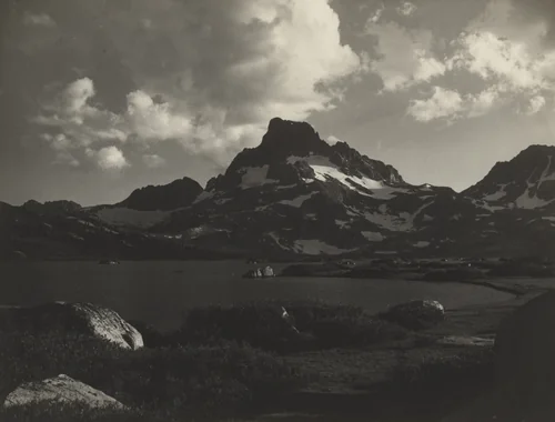 Banner Peak and Thousand Island at Sunset by Ansel Adams, photograph, 1923