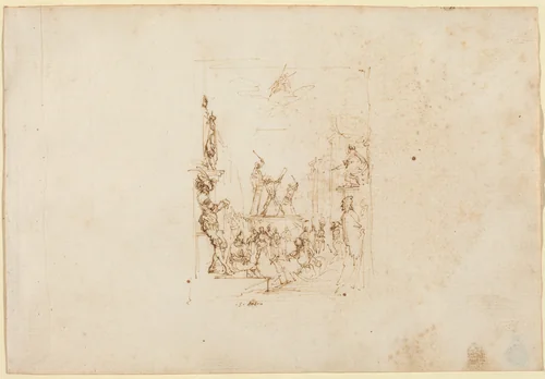 The Martyrdom of Saint Andrew by Stefano della Bella, drawing, 1610-1664