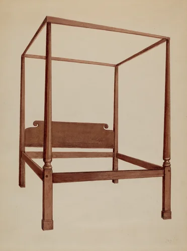 Four Post Bed by Fred Weiss, index of american design, 1936