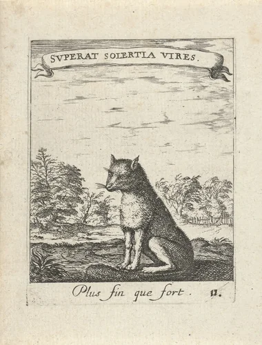 Landschap met vos by Albert Flamen, print, 1672