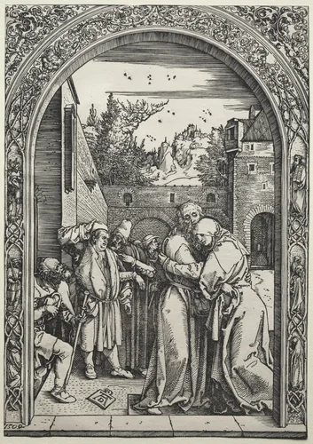 The Meeting of Joachim and Anna at the Golden Gate by Albrecht Dürer, print, 1504