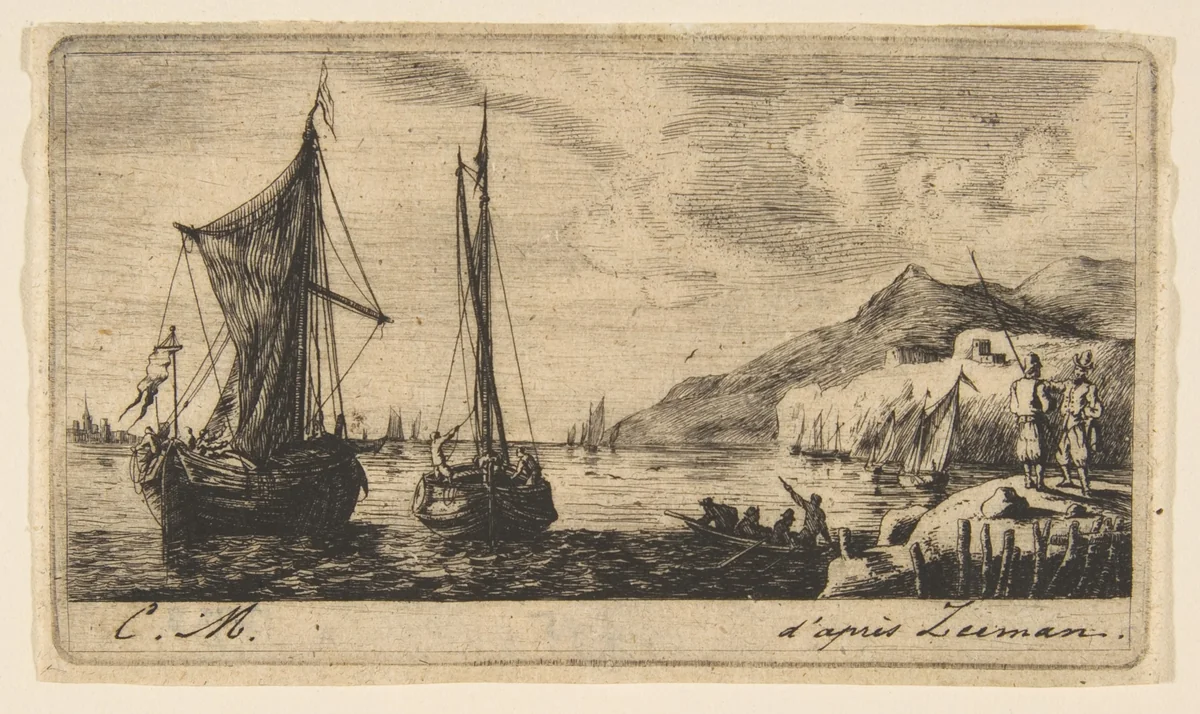 Calais Boats in Vlissingen by Charles Meryon, print, 1850