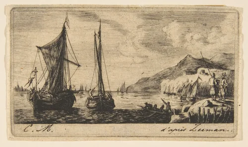 Calais Boats in Vlissingen by Charles Meryon, print, 1850