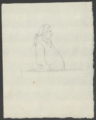 Zijaanzicht van een staande man by Jean Bernard, drawing, 1775-1833