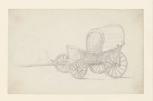 Huifkar van tenen gevlochten by Georges Michel, drawing, 1773-1843