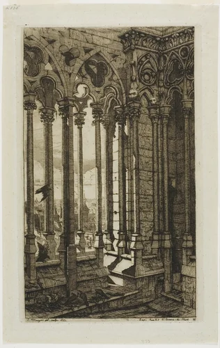 The Gallery of Notre-Dame, Paris by Charles Meryon, print, 1853