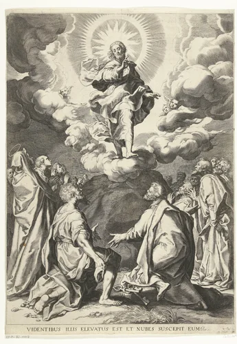 Hemelvaart van Christus by Cornelis Bloemaert, print, 1656-1692