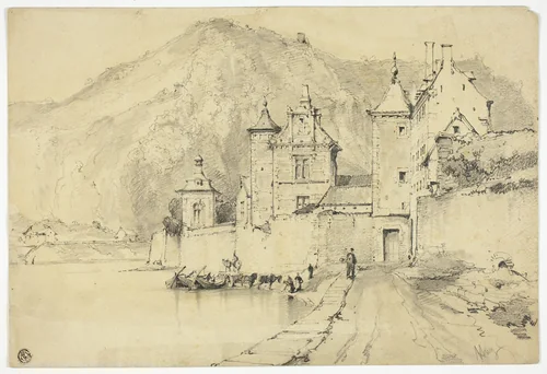 Town on the Meuse by Arnauld de Vuez, drawing, 1664-1720