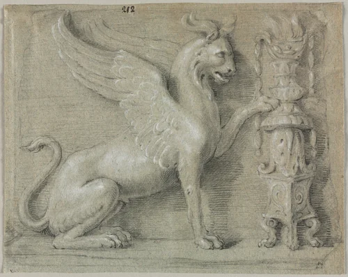 A Griffin Relief by anonymous, drawing, 1700-1799
