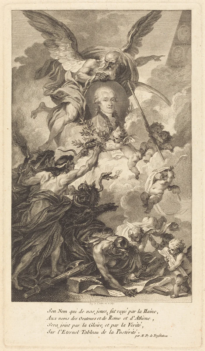 Simon-Nicolas-Henri Linguet by Augustin de Saint-Aubin, print, 1780