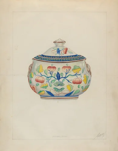 Sugar Bowl by Arthur Wegg, index of american design, 1936