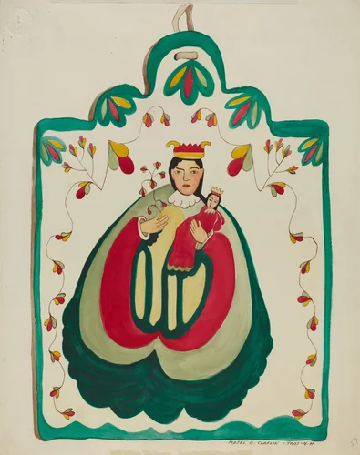 Wooden Retablo, San Antonio by Majel G. Claflin, index of american design, 1937