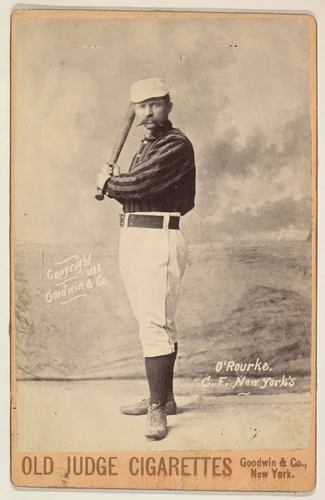 O'Rourke, Center Field, New York, from the series Old Judge Cigarettes by Goodwin & Company, photograph, 1888