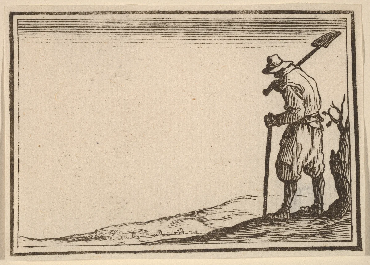 Peasant with Shovel on His Shoulder by Edouard Eckman
Jacques Callot, print, 1621